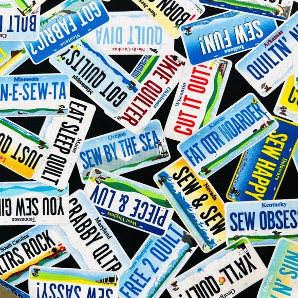 License Plate Fabric by Debra Gabel for Timeless Treasures Fabric - BTY - Picture 2 of 5